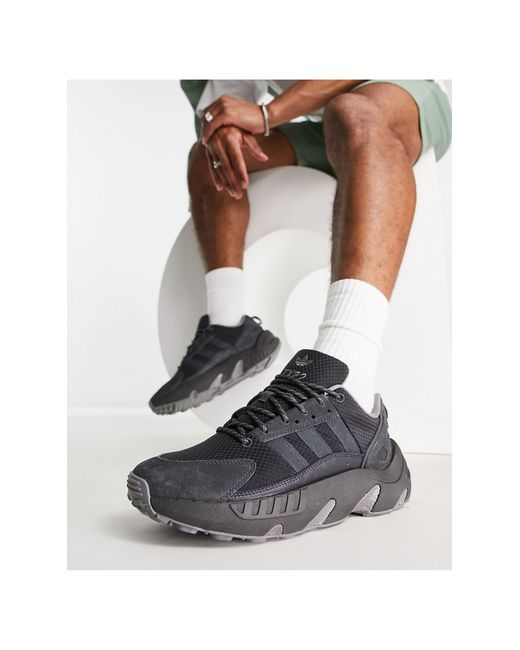 Zx 22 boost - sneakers scuroadidas Originals in Gomma da Uomo colore Grigio | Lyst
