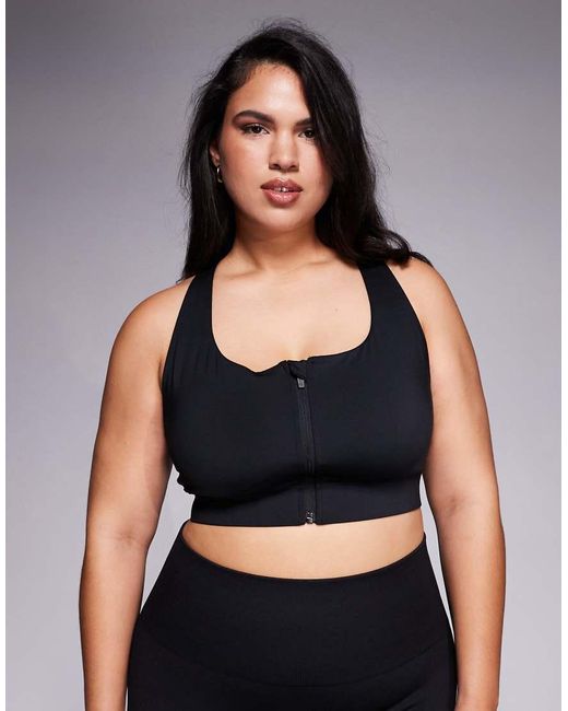 4505 Black Curve Icon High Support Active Sports Bra With Removable Padding