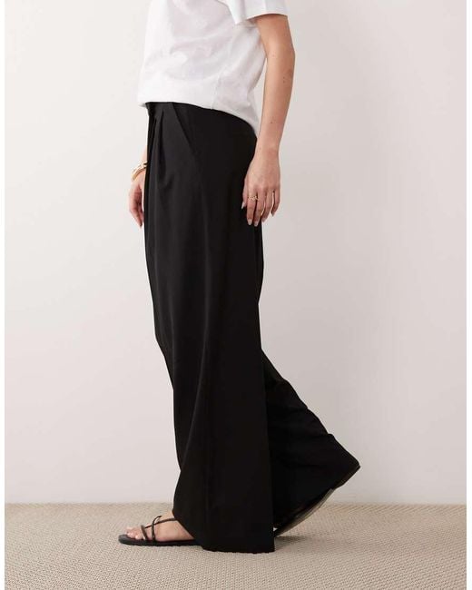 Mango Black Pleat Front Relaxed Tailored Trouser