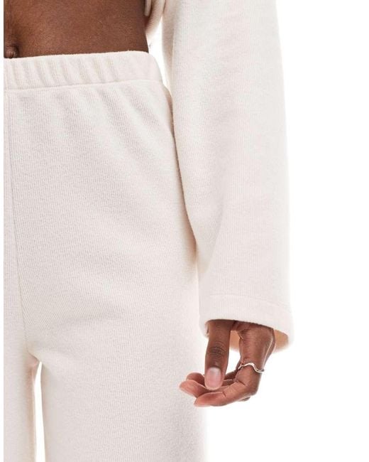 Miss Selfridge Zachte Geribbelde Broek Met Wijde Pijpen in het White