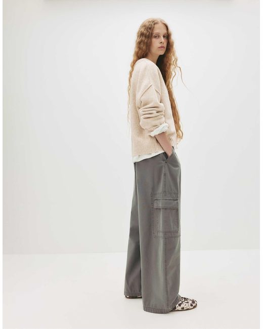 Pull&Bear Natural – strickjacke