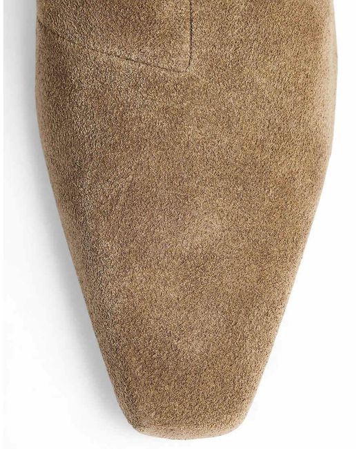 NA-KD Brown Low Heeled Suede Ankle Boots