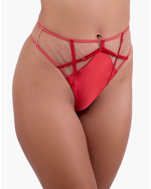 Playful Promises Red Ramona High Waist Thong