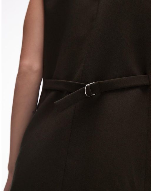 TOPSHOP Aansluitende Lang Gilet in het Black