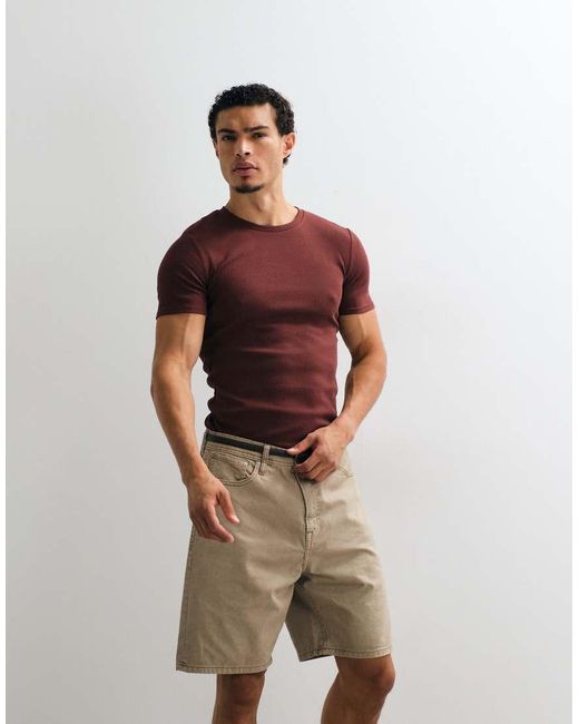 Jack & Jones Natural Tony Loose Denim Shorts for men