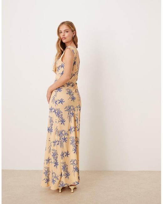 Vrg Grl Natural Sunlit Isles Bias Cut Maxi Dress