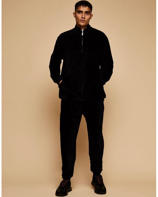 Sudadera negra con media cremallera TOPMAN de hombre de color Negro | Lyst