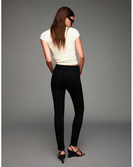 Bershka Gray Super High-waist Soft Skinny Jeans