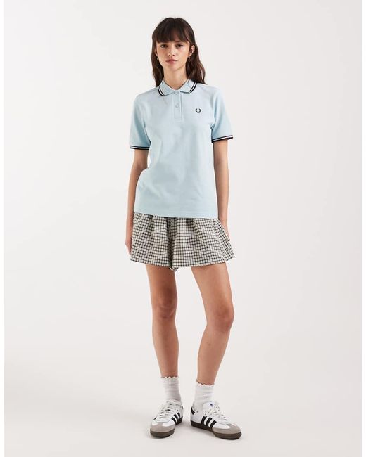 Fred Perry Blue Twin Tipped Logo Polo Shirt