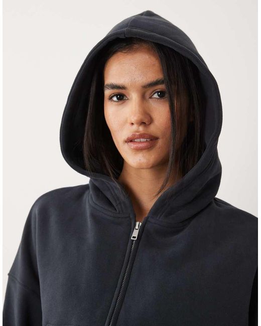 Cotton On Black Oversized Zip Through Hoodie