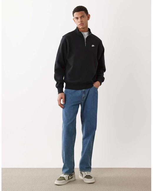 Nike Black Club Logo 1/4 Zip Sweatshirt for men