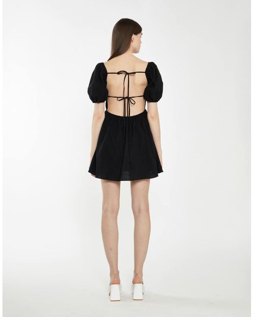 Glamorous Black Tie Back Babydoll Mini Dress