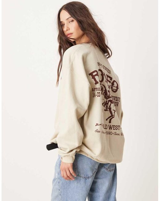 Miss Selfridge Natural Rodeo Oversized Sweatshirt