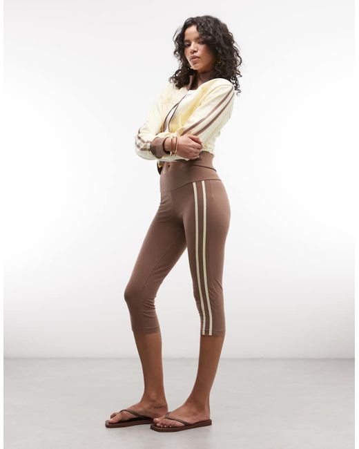 Collusion Natural Fold Over Sporty Capri Co-ord