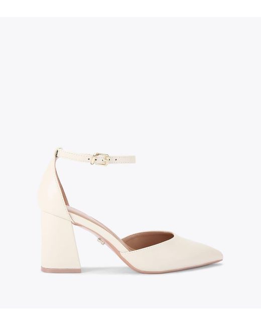 Carvela Kurt Geiger White Refined Court Wide Fit Heeled Shoes