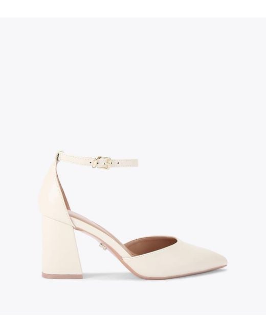 Carvela Kurt Geiger White Refined Court Wide Fit Heeled Shoes