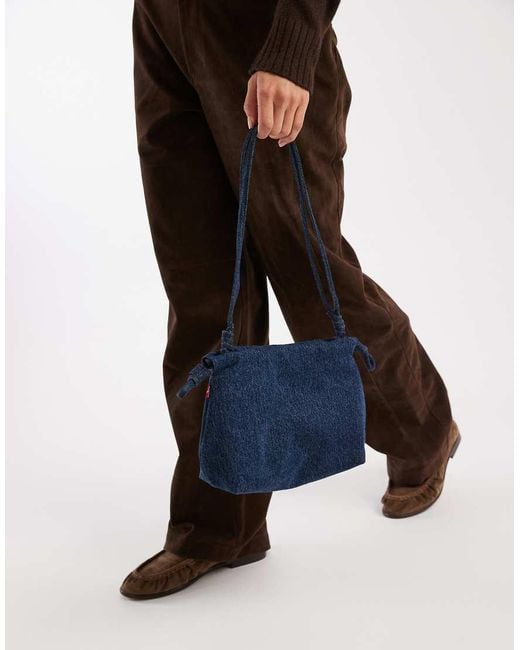 Levi's Brown Denim Drawstring Crossbody Bag