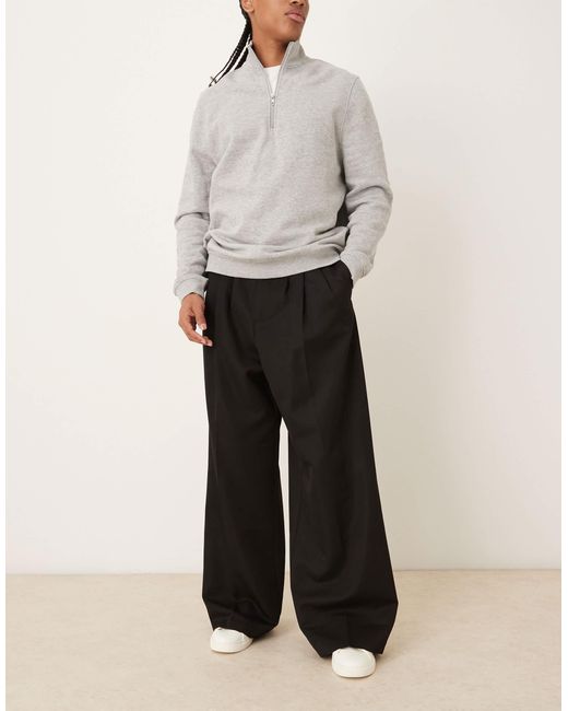 Pantalon large élégant à triple plis ASOS pour homme en coloris Black