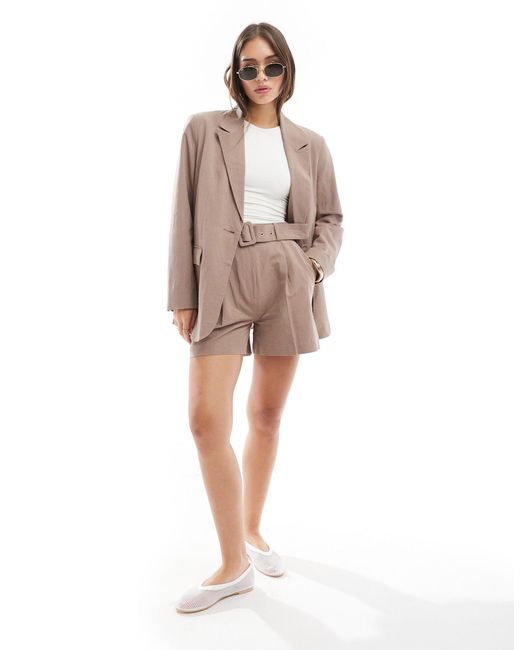 ASOS Natural Tailored Blazer With Linen