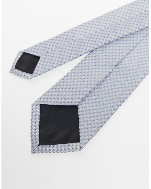 ASOS White Tie With Mono Print for men