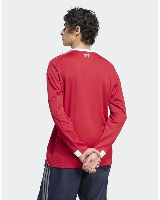 Adidas Originals Red Liverpool Fc 25/26 Long Sleeve Home Jersey for men