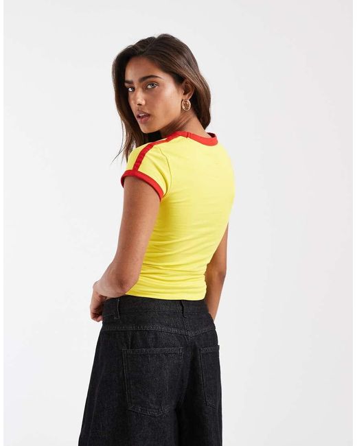 ASOS Yellow Baby Tee With Football Graphic