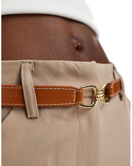 & Other Stories Brown Slim Leather Belt With Buckle