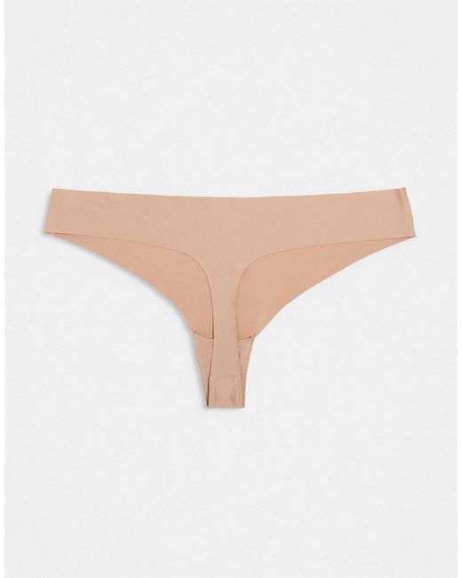 ASOS Natural Asos Design Curve 3 Pack No Vpl Thong