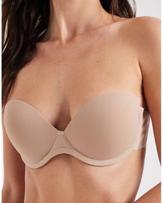 ASOS Brown Molded Strapless Backless Bra With Stick-on Wing
