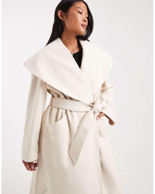 Miss Selfridge Natural Formal Wrap Coat