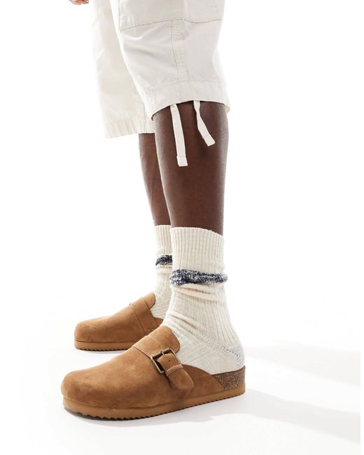 Bershka Natural Clog With Buckle for men