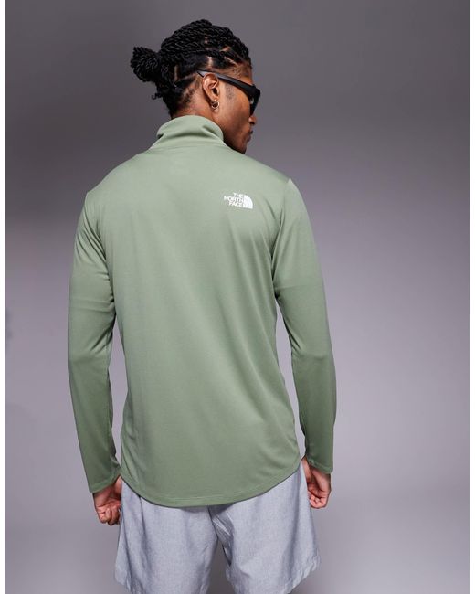 The North Face Gray Training 24/7 1/4 Logo Top for men