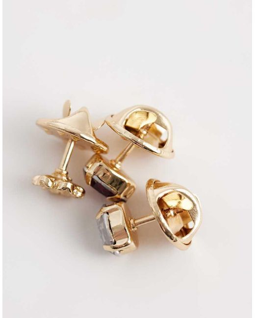 ASOS White Pack Of 12 Brooches With Mixed Gem Pin Studs