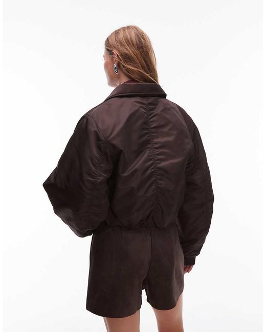 Giacca Bomber Marrone Con Colletto Imbottito E Zip di & Other Stories in Brown