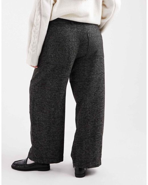 ASOS Black Curve Barrel Leg Trousers With Seam Detail