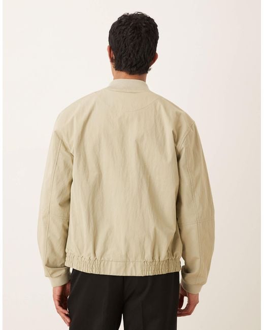 ASOS Natural Oversized Bomber Jacket for men