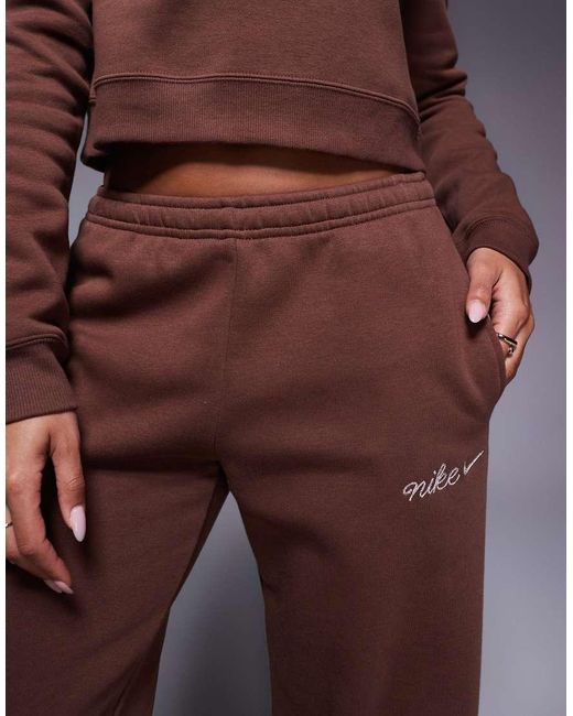 Nike Purple Script Logo Straight Leg joggers