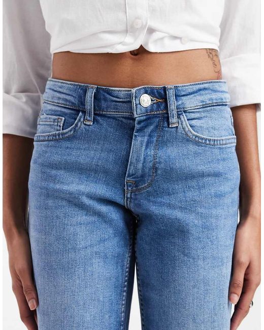 ONLY Blue Judy Low Rise Wide Leg Jeans