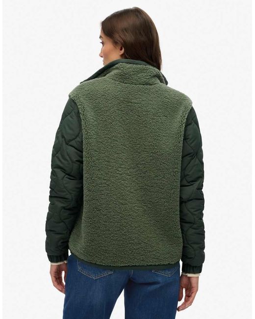 Superdry Green & Co Sherpa Fleece Hybrid Jacket