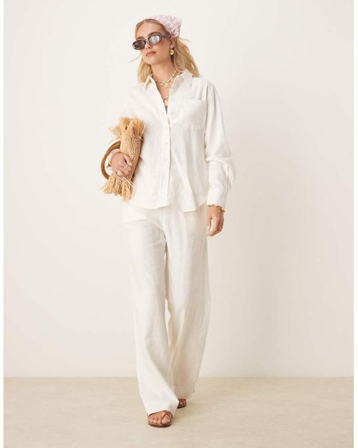 Y.A.S Natural Linen Touch Elasticated Blend Wide Leg Trouser Co-ord