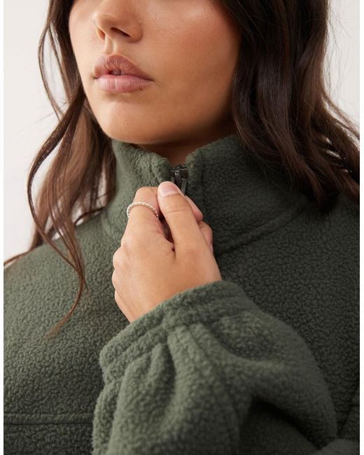 Weekday Green – oversize-jacke aus teddyfleece