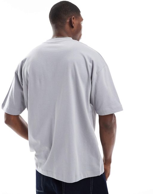 ASOS – oversize-t-shirt aus schwerem stoff in Blue für Herren