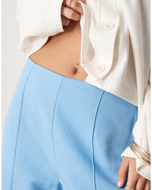 ASOS Petite Tailored Linen Culotte Pants in Blue | Lyst — free download
