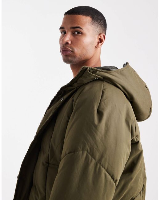 ASOS – übergroße, e steppjacke in Green für Herren