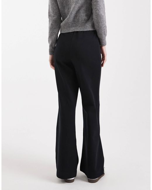 ASOS Black Basic Wide Leg Interlock Jersey Trouser