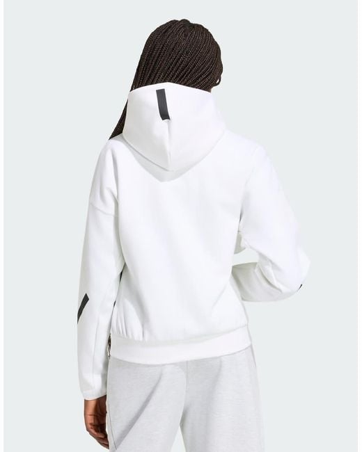 Adidas White Lifestyle Z. N.E. Full Zip Hoodie Kf6326