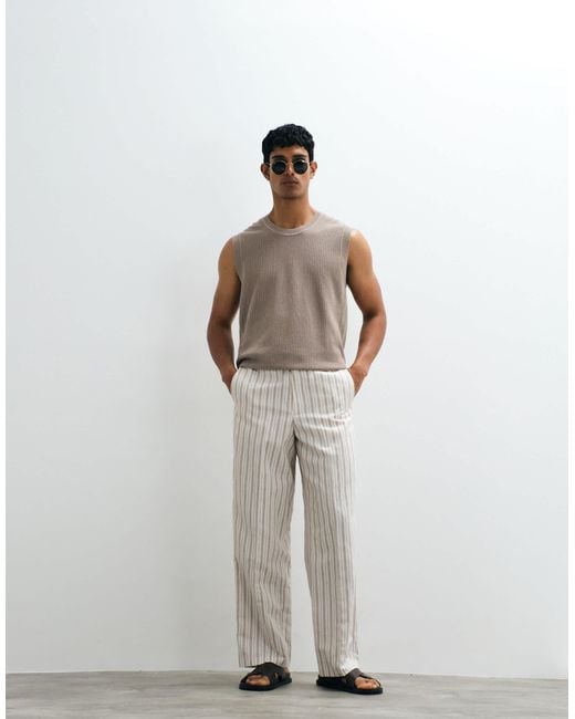 Mango Brown Knit Tank for men