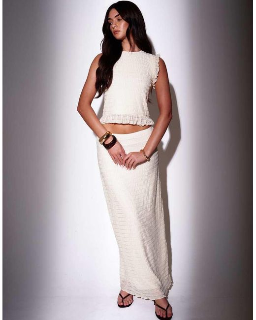 South Beach White Textured Sleeveless Top