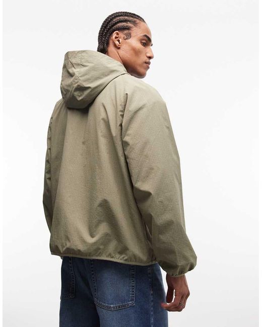 ASOS Green Oversized Hooded Windbreaker Jacket for men