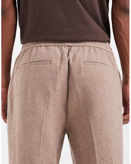 ASOS Natural Co-Ord Tapered Trouser With Wool for men